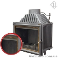 Каминная чугунная топка Kratki Oliwia (с золотым декором) 18 кВт - <ro>Изображение</ro><ru>Изображение</ru> #1, <ru>Объявление</ru> #819378