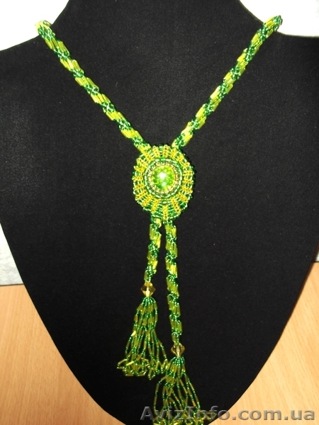 Лариат из бисера "Павлиний" - <ro>Изображение</ro><ru>Изображение</ru> #1, <ru>Объявление</ru> #631886