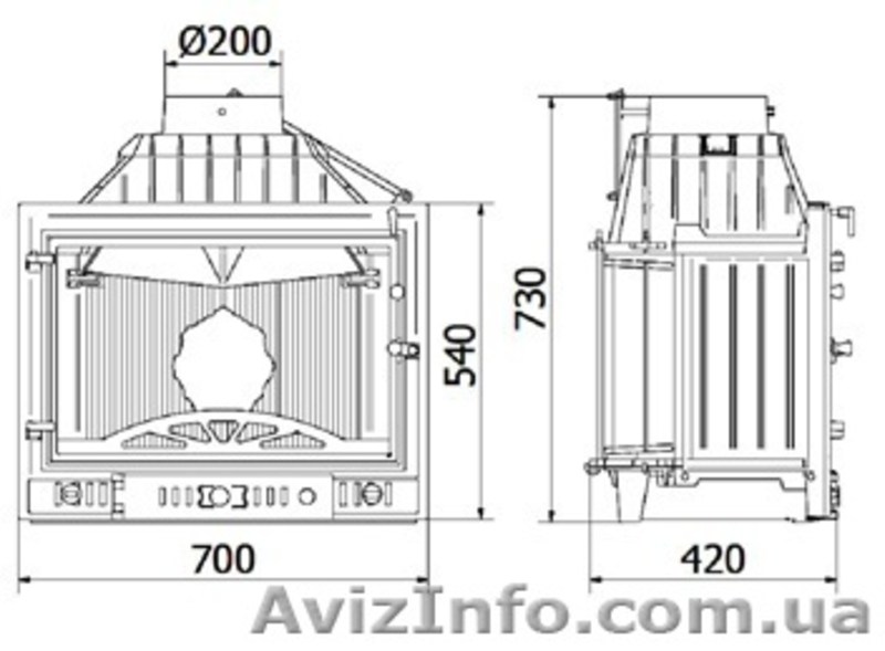 Каминная чугунная топка Kaw-Met W4 12 кВт - <ro>Изображение</ro><ru>Изображение</ru> #2, <ru>Объявление</ru> #845786
